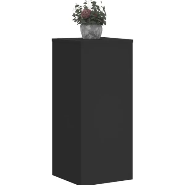 New Växtställ 2 st svart 30x30x70 cm konstruerat trä Växtställ