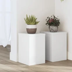 vidaXL Växtställ 2 st vit 20x20x30 cm konstruerat trä