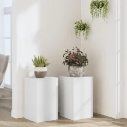 vidaXL Växtställ 2 st vit 30x30x50 cm konstruerat trä
