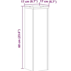 vidaXL Växtställ 2 st vit 17x17x60 cm konstruerat trä