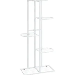vidaXL Växtställ med 5 hyllor 43x22x98 cm vit metall - Växtställ