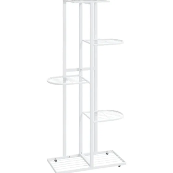 vidaXL Växtställ med 5 hyllor 43x22x98 cm vit metall - Växtställ