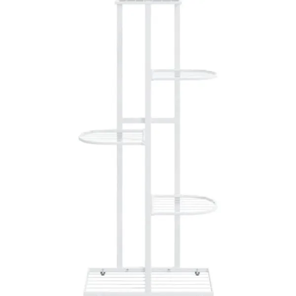 vidaXL Växtställ med 5 hyllor 43x22x98 cm vit metall - Växtställ