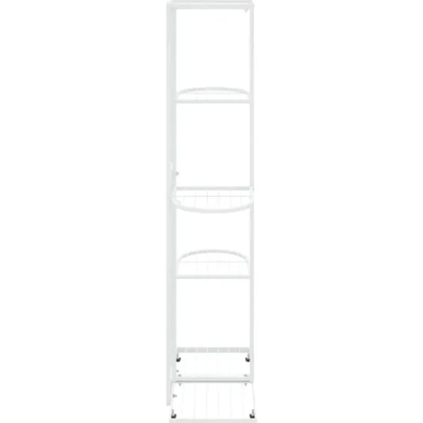 vidaXL Växtställ med 5 hyllor 43x22x98 cm vit metall - Växtställ