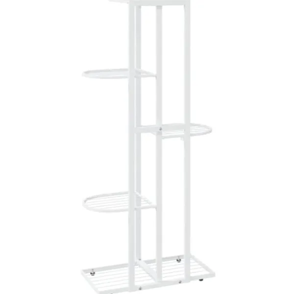 vidaXL Växtställ med 5 hyllor 43x22x98 cm vit metall - Växtställ