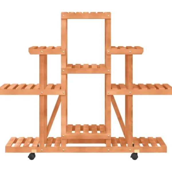 New Växtställ med hjul 110x25x101 cm massiv furu - Växtställ Växtställ
