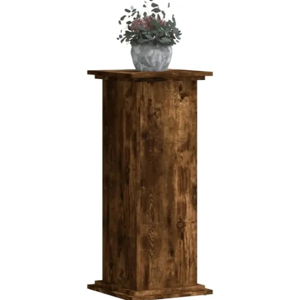 vidaXL Växtställ rökfärgad ek 33x33x80 cm konstruerat trä