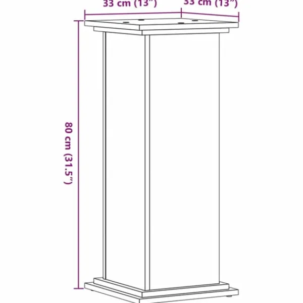 vidaXL Växtställ sonoma-ek 33x33x80 cm konstruerat trä