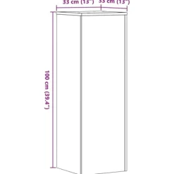 vidaXL Växtställ vit 33x33x100 cm konstruerat trä