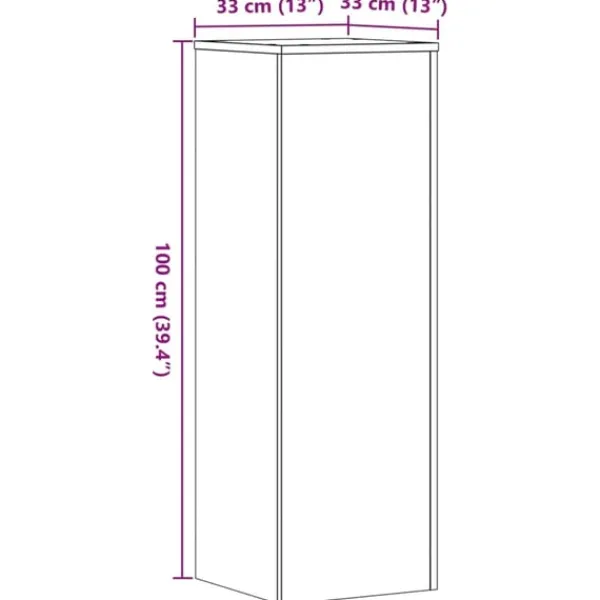vidaXL Växtställ vit 33x33x100 cm konstruerat trä