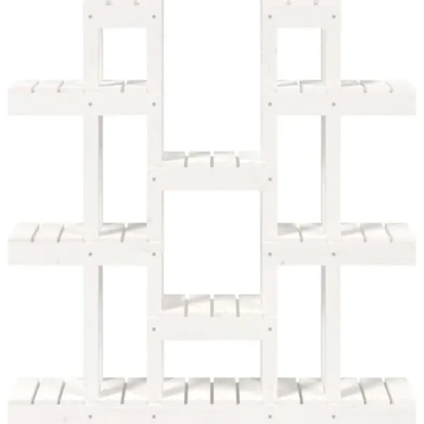 vidaXL Växtställ vit 104,5x25x109,5 cm massiv furu - Växtställ