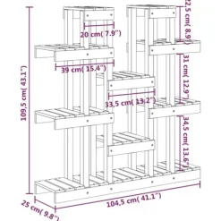 vidaXL Växtställ vit 104,5x25x109,5 cm massiv furu - Växtställ