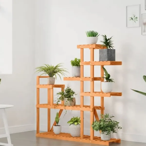 vidaXL Växtställ 110x25x111 cm massivt granträ - Växtställ
