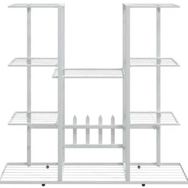 Best Växtställ 94,5x25x89 cm vit järn - Växtställ Växtställ