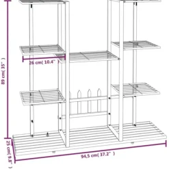 Best Växtställ 94,5x25x89 cm vit järn - Växtställ Växtställ