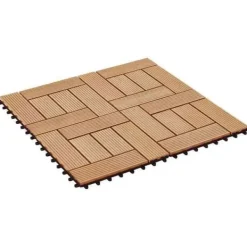 vidaXL 11x Terrassplatta WPC 30x30 cm 1 m² Färg Teak Platta för Gång 45027