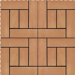 vidaXL 11x Terrassplatta WPC 30x30 cm 1 m² Färg Teak Platta för Gång 45027