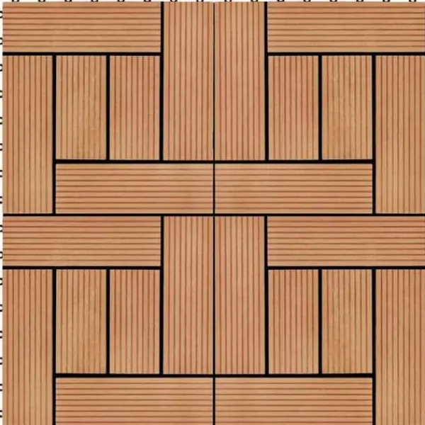 vidaXL 11x Terrassplatta WPC 30x30 cm 1 m² Färg Teak Platta för Gång 45027