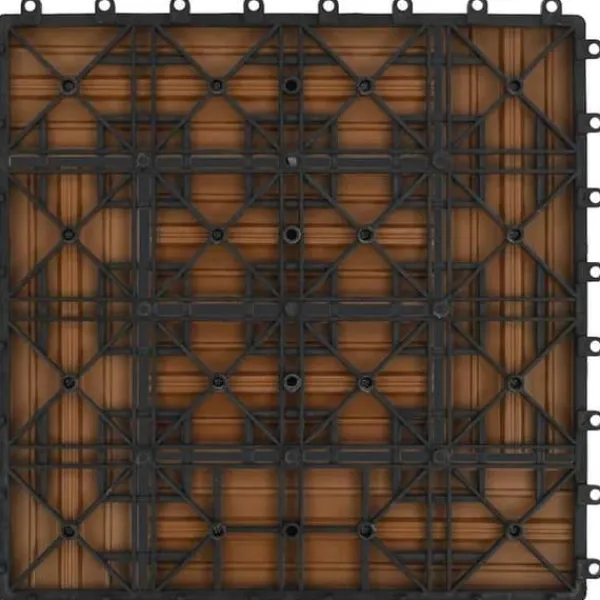 vidaXL 11x Terrassplatta WPC 30x30 cm 1 m² Färg Teak Platta för Gång 45027