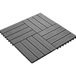 Discount 11x Terrassplattor Relief WPC 30x30 cm 1 m² Grå Trädgårdsplatta 45035 Trädgårdsprydnader