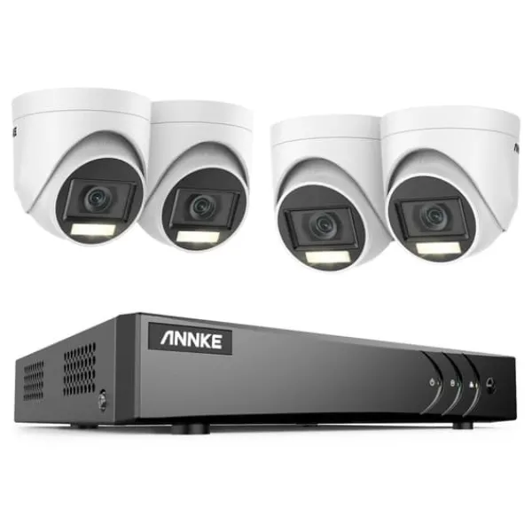 New Videoövervakningssystem, 8CH, 5MP upplösning, 30m kabel längd,2T, 8CH DVR 4Pcs Kit Säkerhetsmonitorer & Videokameror