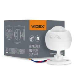 Outlet Videx infraröd rörelse- och ljussensor IP20 effekt 1200W räckvidd 8m vinkel 360° Rörelsedetektorer