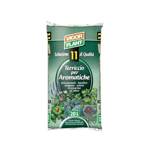 VIGORPLANT JORD FÖR AROMATISKA VÄXTER 20LT GÖDNING GRÖNSAKER ODLA