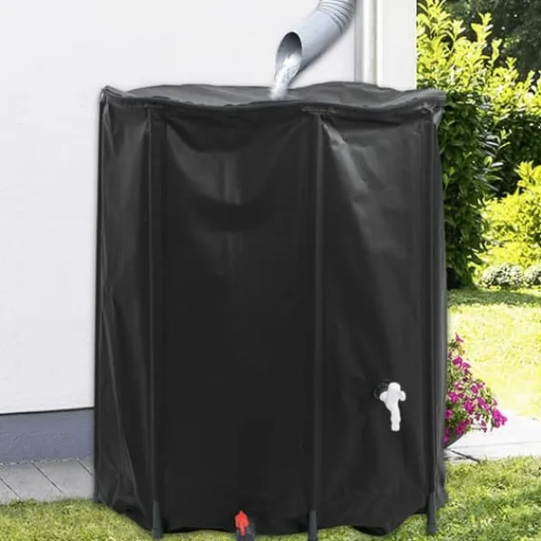 Vikbar vattentank med kran 1250 L - PVC | Färg: Grön | Storlek: 1250 L
