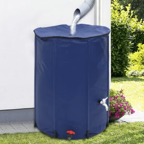 Vikbar vattentank med kran 750 L PVC - Slitstark och lättanvänd | Färg: Grön | Storlek: 750 L