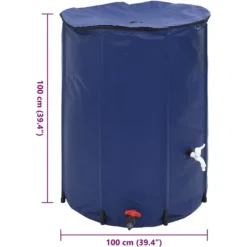 Vikbar vattentank med kran 750 L PVC - Slitstark och lättanvänd | Färg: Grön | Storlek: 750 L