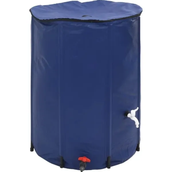 Vikbar vattentank med kran 750 L PVC - Slitstark och lättanvänd | Färg: Grön | Storlek: 750 L