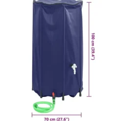 Sale Vikbar vattentank med kran 380 L - Slitstark PVC | Färg: Grön | Storlek: 380 L Regntunnor