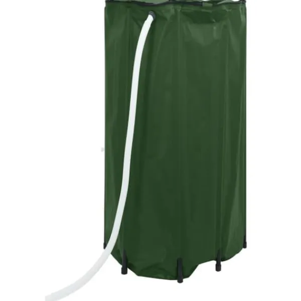 New Vikbar vattentank med kran 380 L - PVC, slitstark | Färg: Grön | Storlek: 380 L Regntunnor
