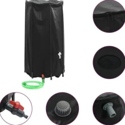 Discount Vikbar vattentank med kran - 250 L PVC | Färg: Grön | Storlek: 250 L Regntunnor