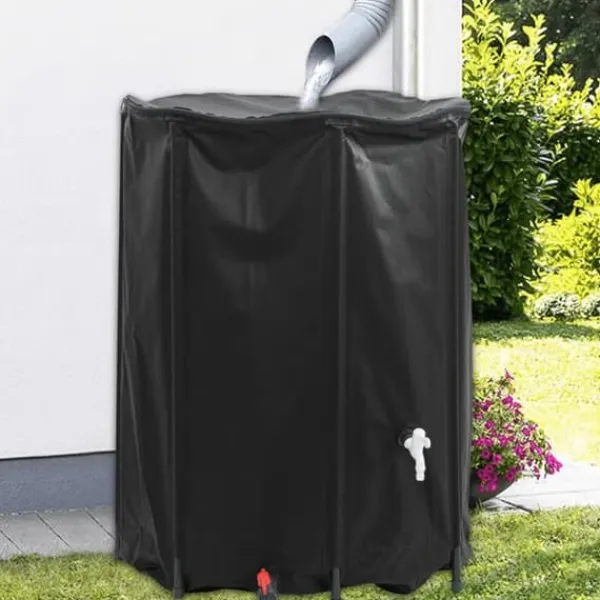 Vikbar vattentank med kran 1350 L - Slitstark PVC | Färg: Grön | Storlek: 1350 L