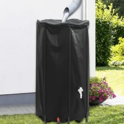 Outlet Vikbar vattentank med kran för regnvatten - 380 L PVC | Färg: Grön | Storlek: 380 L Regntunnor