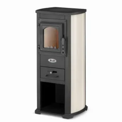 Viking Choice Vikingchoice gjutjärnskamin med kokplatta - 6.6kW till 8.5kW, värmer upp till 85m², avtagbar asklåda