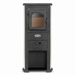Viking Choice Vikingchoice gjutjärnskamin med kokplatta - 6.6kW till 8.5kW, värmer upp till 85m², avtagbar asklåda