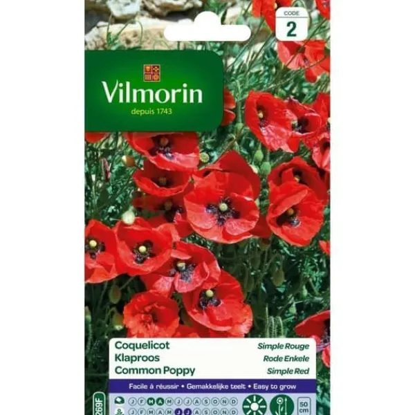 Discount VILMORIN Enkel röd vallmo Fröer & Lökar