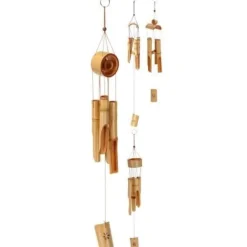 Outlet Vindklocka i bambu - Set om 4 - 6x10x75cm Vinddekoration