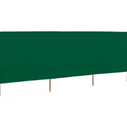 Outlet Vindskydd 3 paneler tyg 400x80 cm grön Vinddekoration