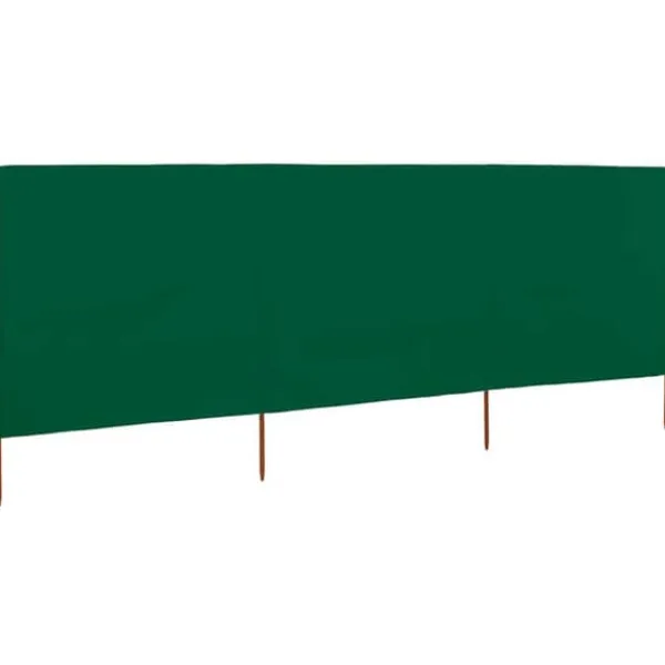 Outlet Vindskydd 3 paneler tyg 400x80 cm grön Vinddekoration