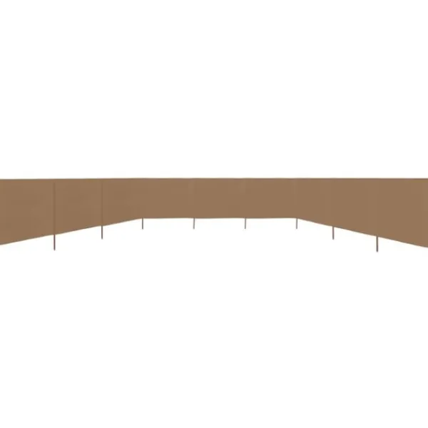vidaXL Vindskydd 9 paneler tyg 1200x160 cm taupe