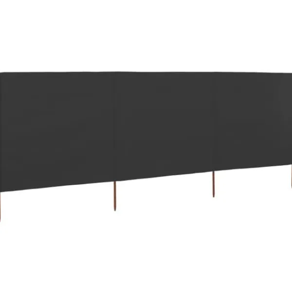 Best Vindskydd 3 paneler tyg 400x160 cm antracit Vinddekoration