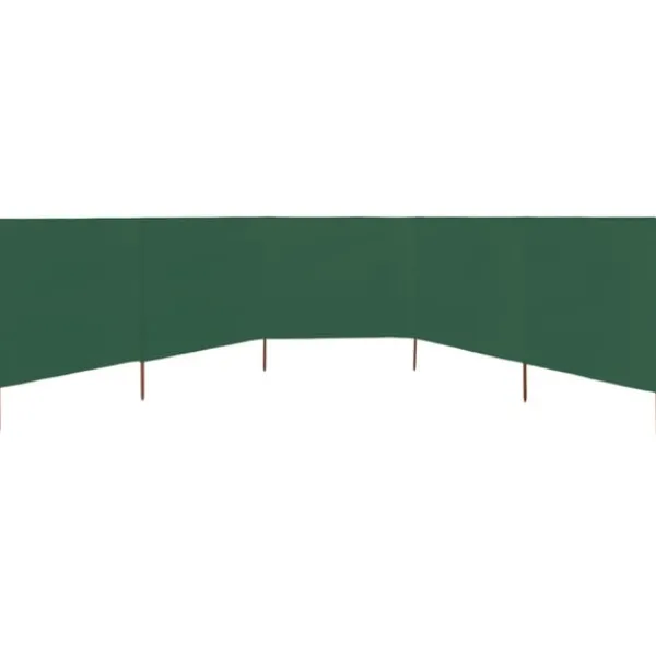Best Vindskydd 5 paneler tyg 600x160 cm grön Vinddekoration