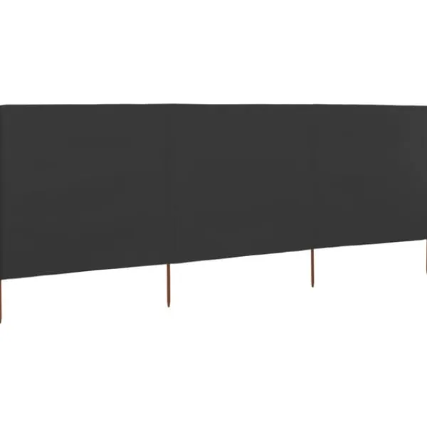 vidaXL Vindskydd 3 paneler tyg 400x120 cm antracit
