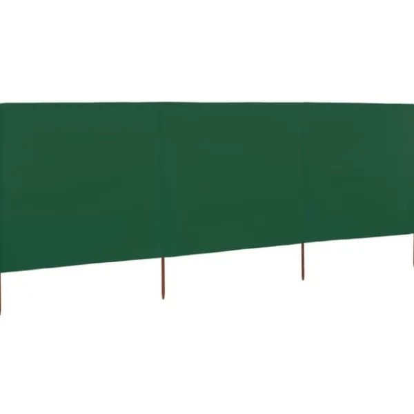 Online Vindskydd 3 paneler tyg 400x160 cm grön Vinddekoration