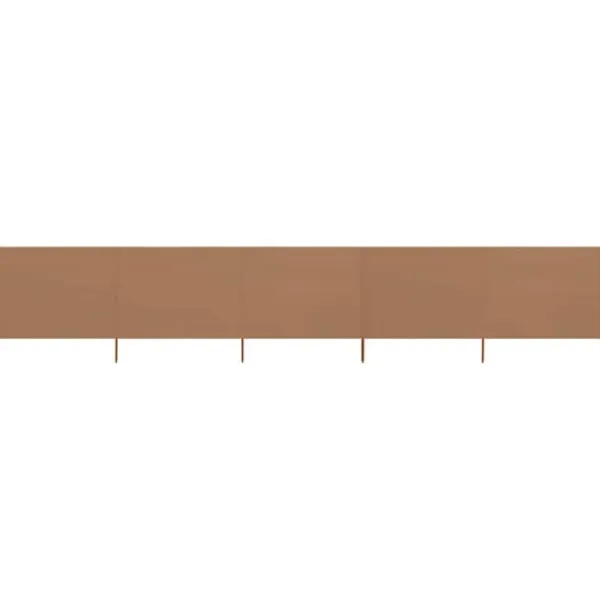 vidaXL Vindskydd 5 paneler tyg 600x120 cm taupe