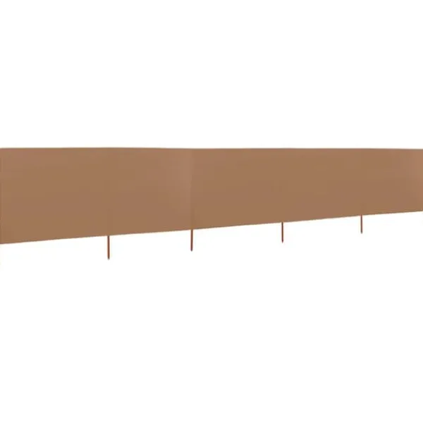 vidaXL Vindskydd 5 paneler tyg 600x120 cm taupe