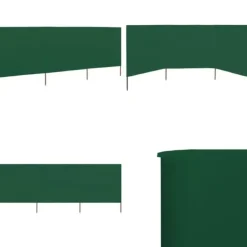 Vindskydd 3 paneler tyg 400x120 cm grön - Vindskärm - Vindskärmar - Home & Living